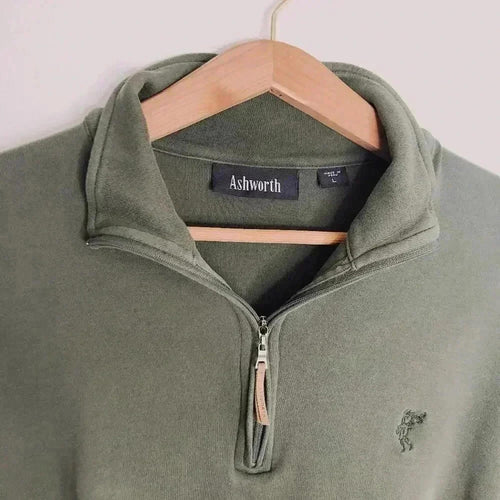 Ashworth Cropped Forest Green Quarter Zip Size L