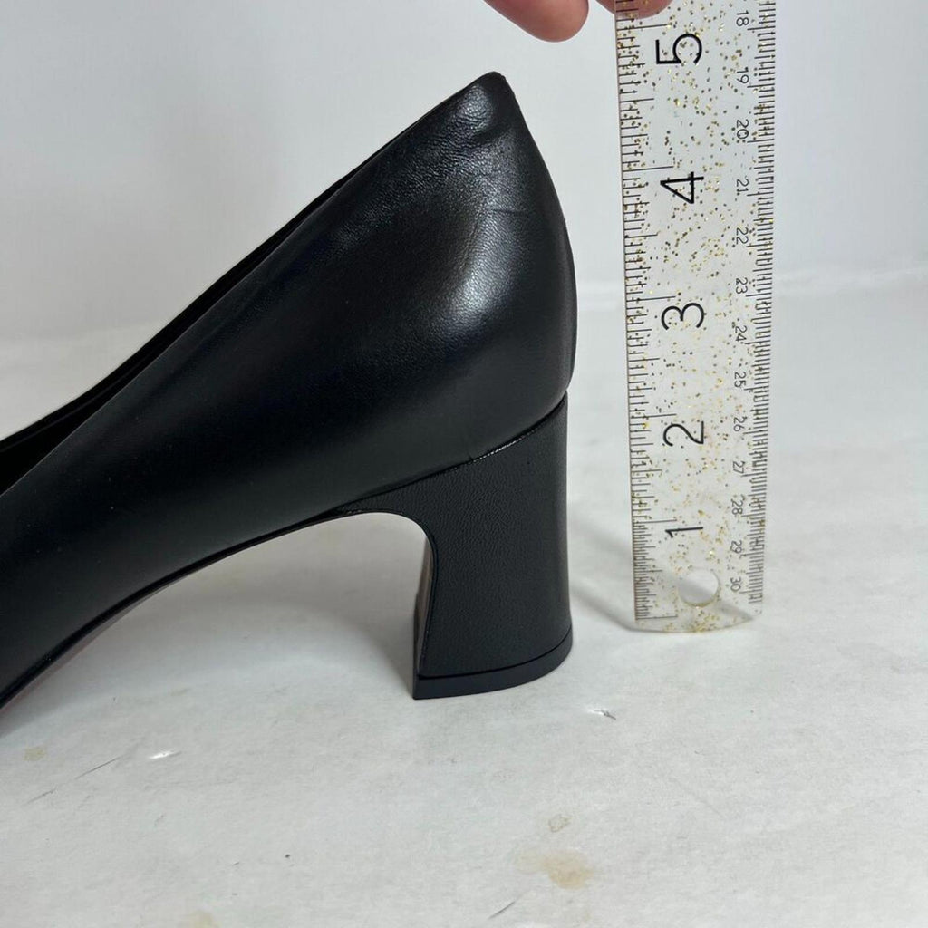 NWOT AGL Attilio Giusti Leombruni Black Leather Pointed Toe Heels Size