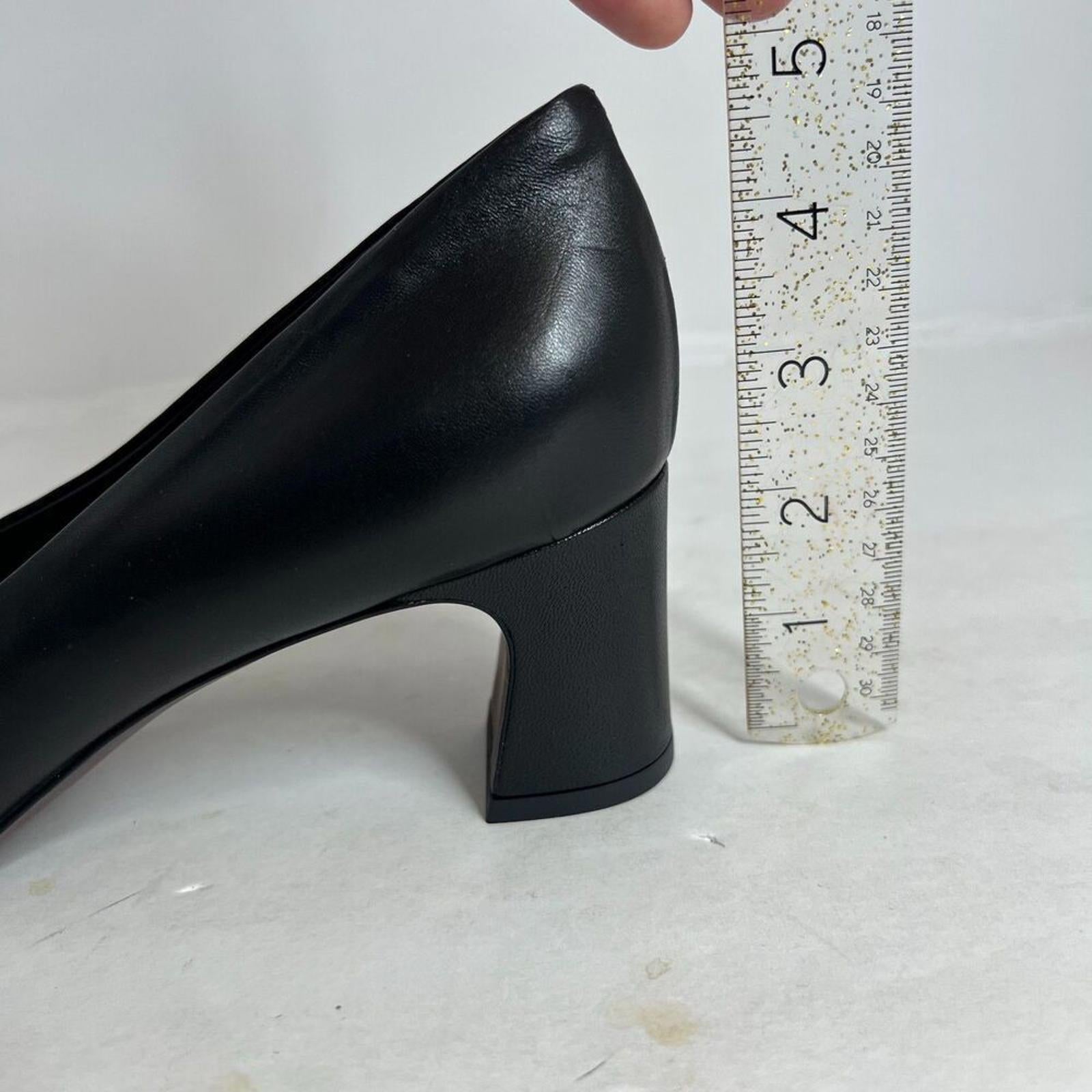 NWOT AGL Attilio Giusti Leombruni Black Leather Pointed Toe Heels Size