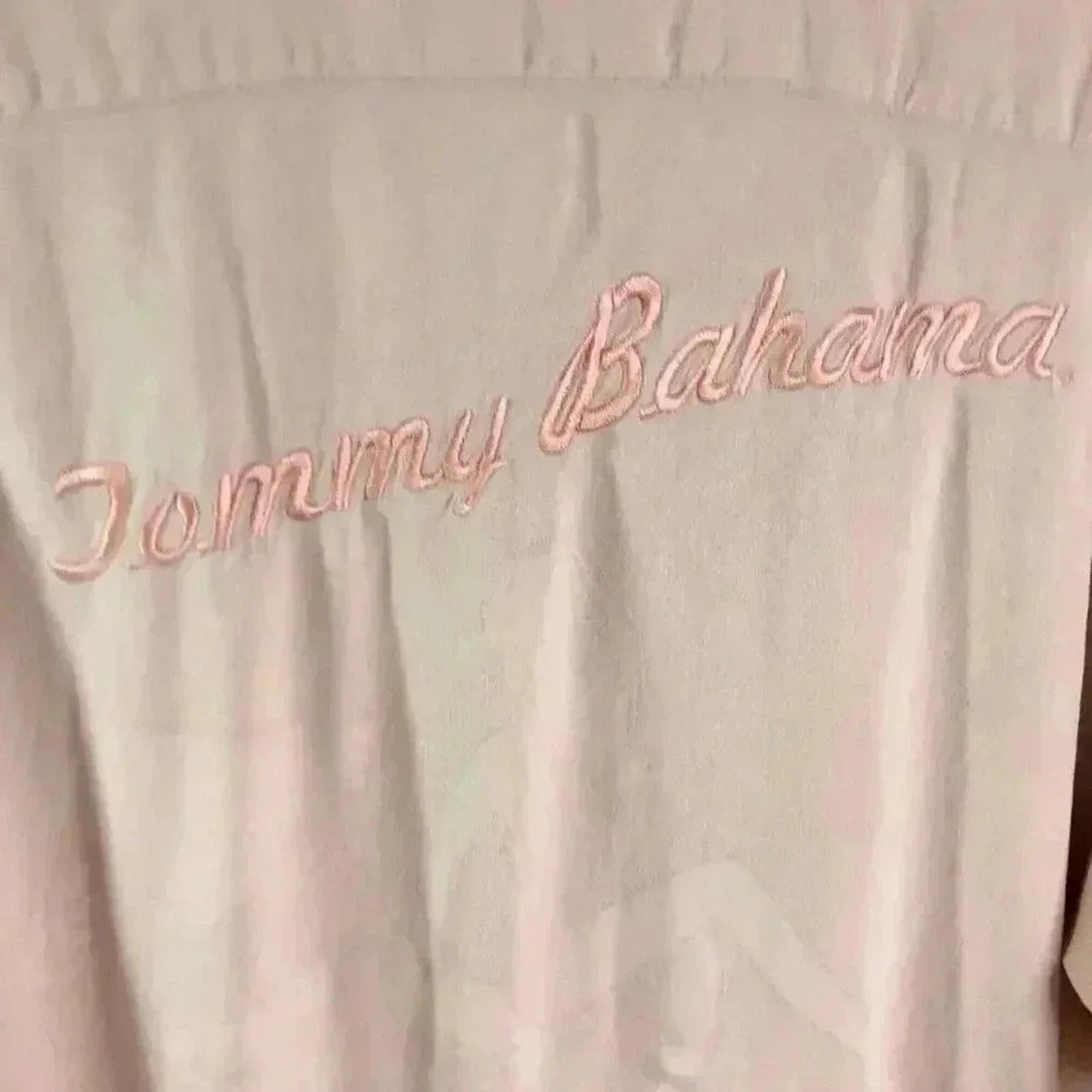 Tommy Bahama Silk Tan Beige Button Down Cigar Club Shirt Men's Size M