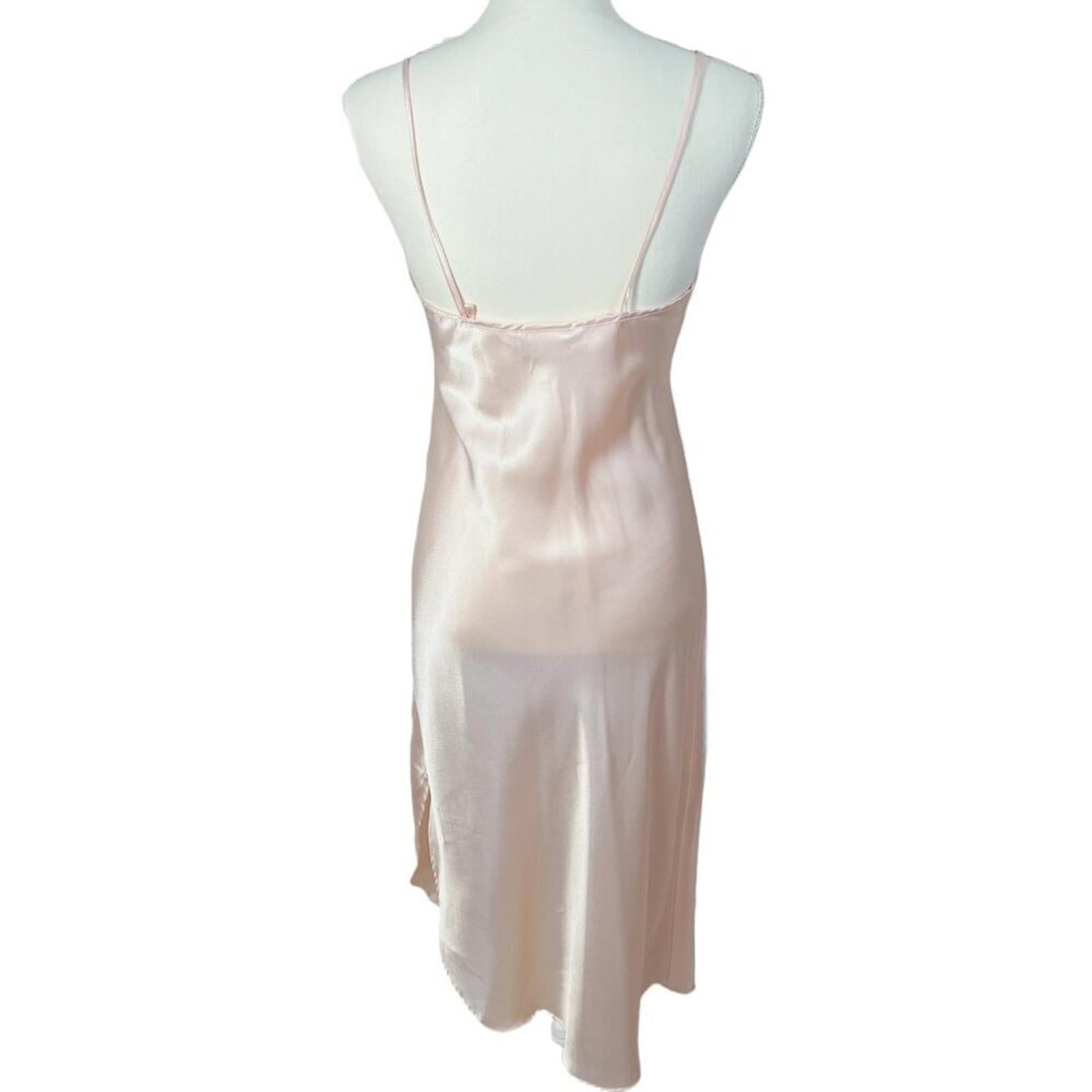 Vintage Intimo Amore Light Pink Ballerina Pink Satin Slip Lace Size XS