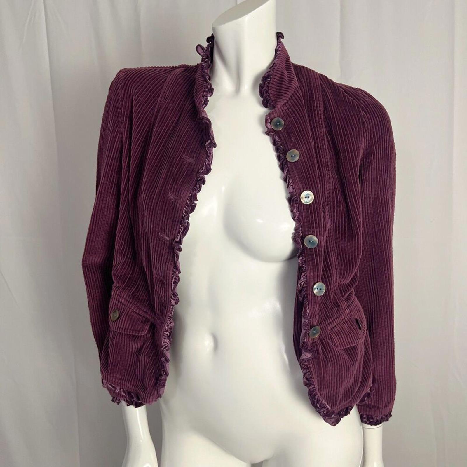 Vintage J. Jill Plum Purple Corduroy Jacket Whimsigoth Coquette Women's Size XS