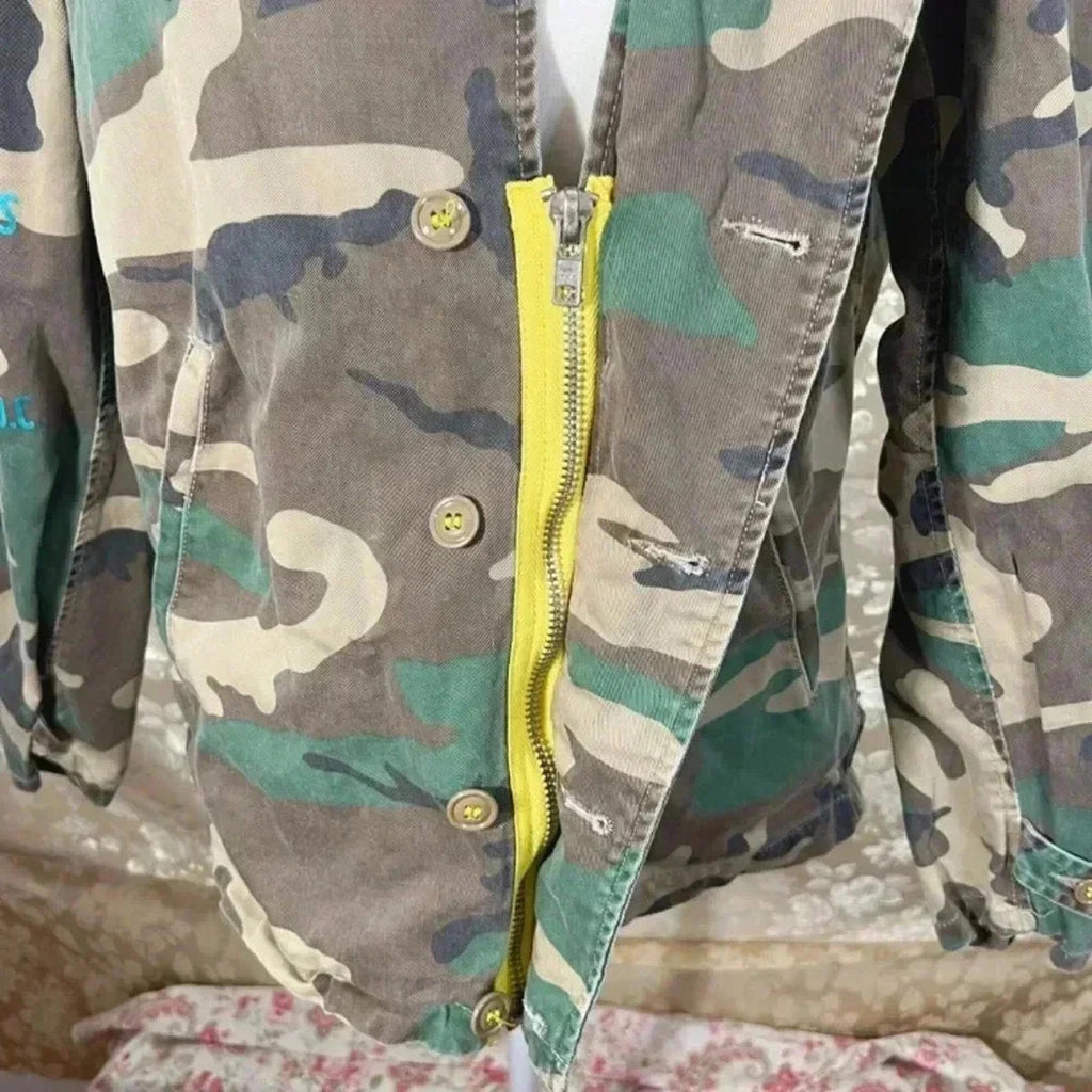 Drifter Industries Camo Military Jacket Army Coat Women's Size S