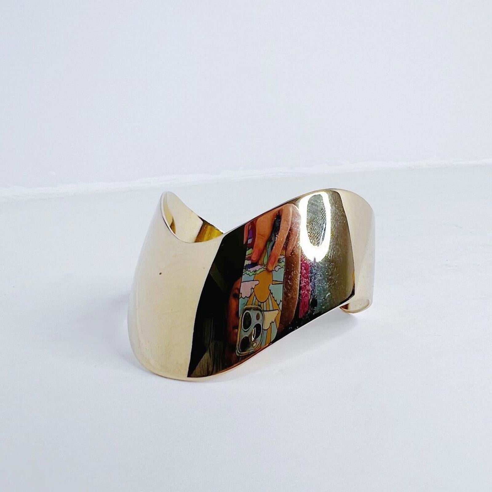 Vintage Parklane Gold V Shaped Cuff Bracelet Statement Boho Chic Bohemian