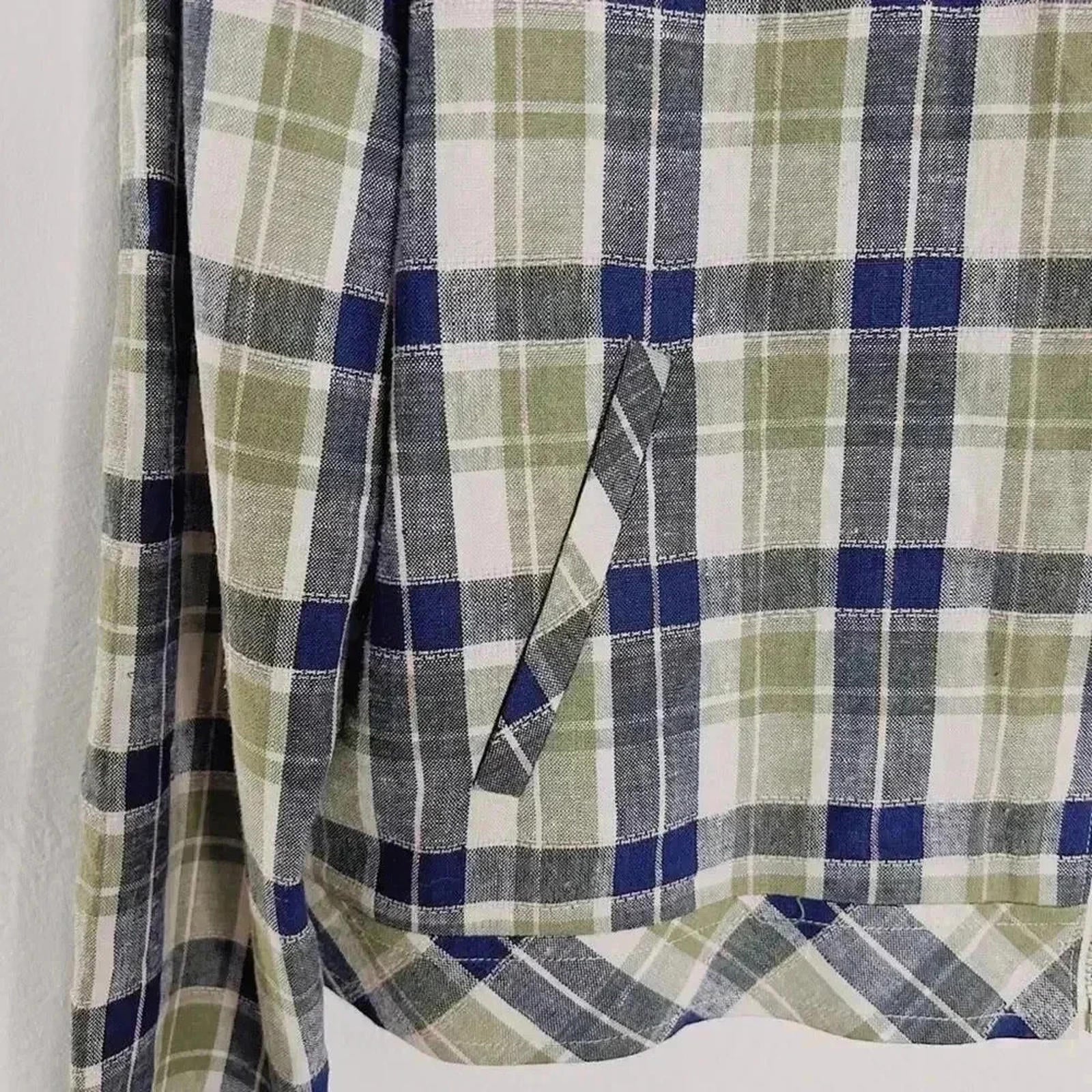 Vintage Tofy Green Blue Plaid Zip Up Jacket Women's Size 12
