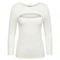 NWT L'Agence Jocelyn Cutout Sweater in Ivory Size S Minimalist Quiet Luxury