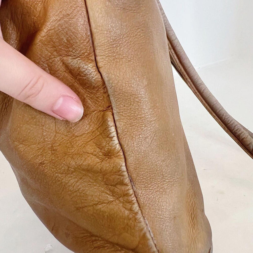 Frye Vintage Tan Leather Shoulder Bag Purse Western Boho