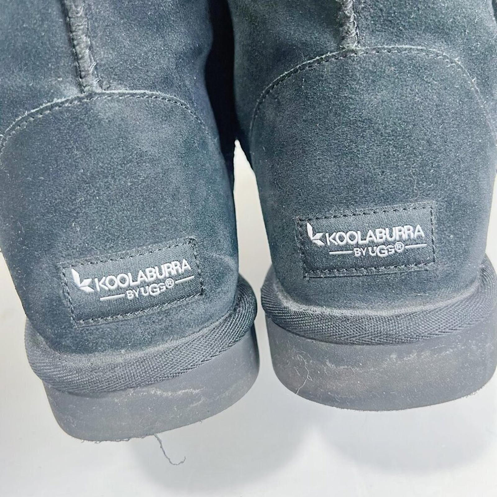 Koolaburra by Ugg Black Shearling Boots Fuzzy Leather Winter Fur Size 10