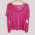 NWT Free People We the Free Long Sleeved Pink Fuscia Top Women's Size XS