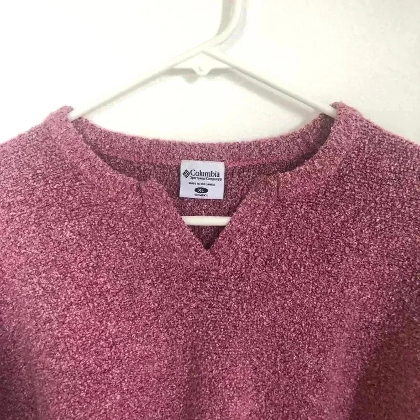 Columbia Pink Knit Sweater Women's Size XL