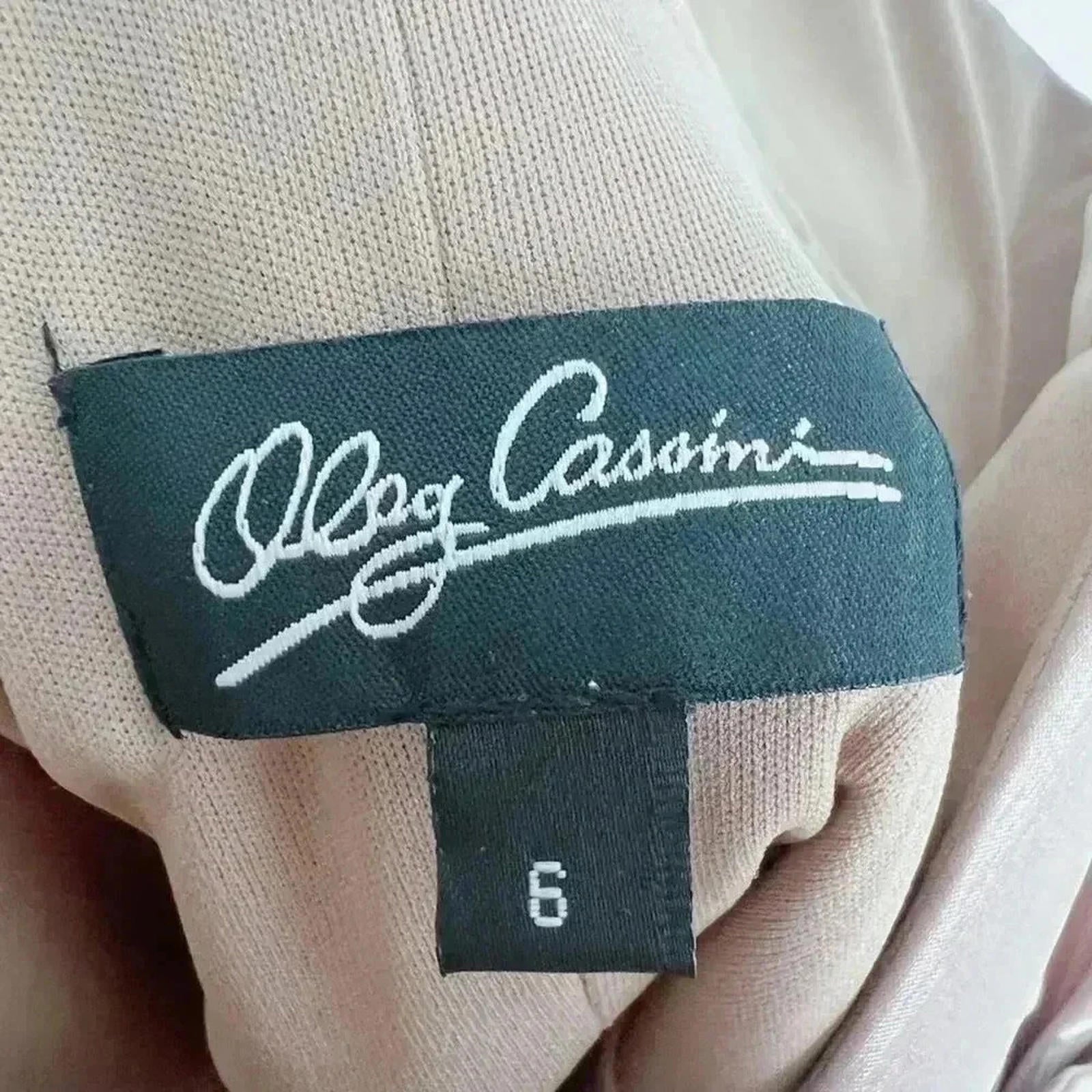 Vintage Oleg Cassini Dusty Rose Pleated Tea Dress Embroidered Women's Size 6