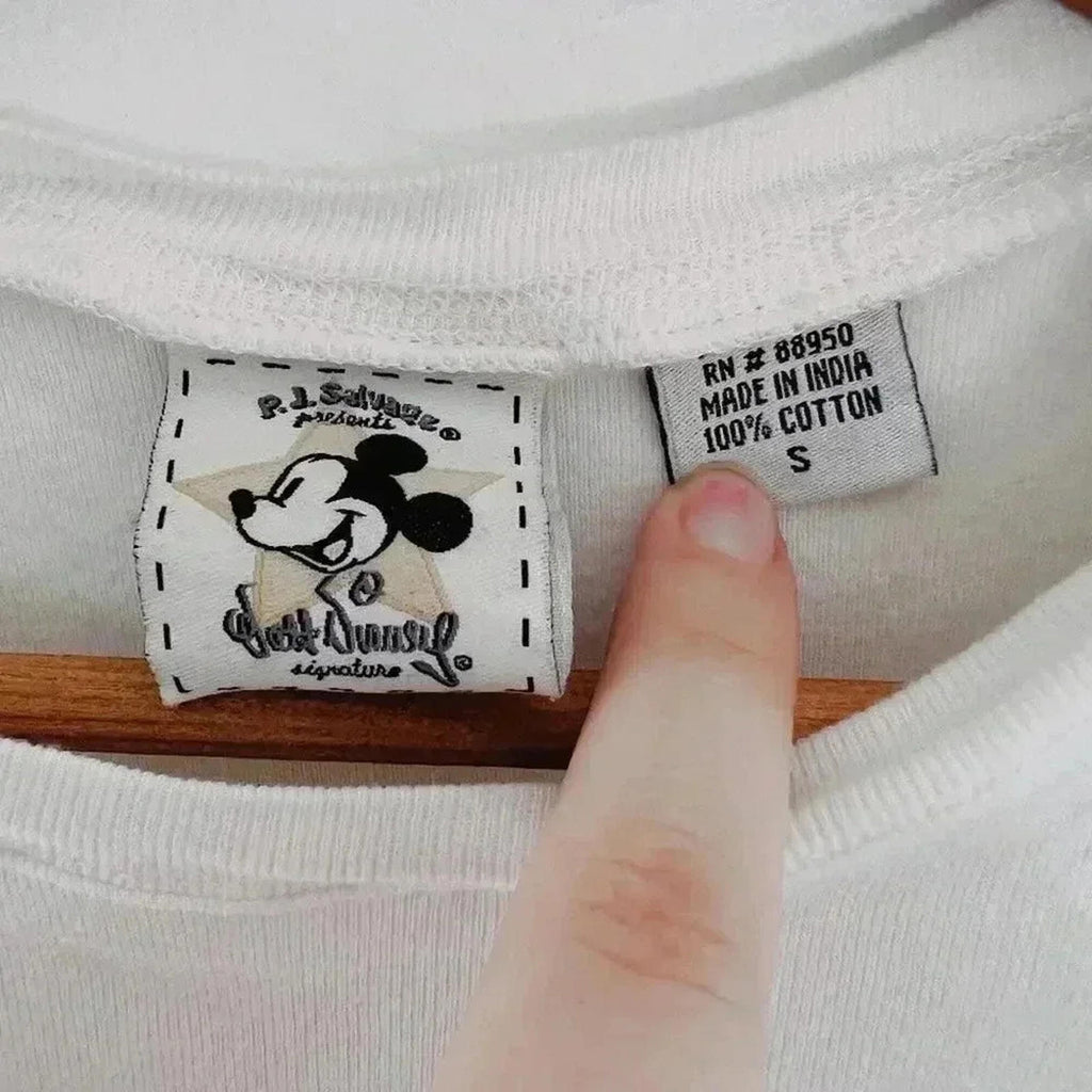 y2k Vintage Disney Mickey Mouse Baby Tee Crop Top Women's Size S