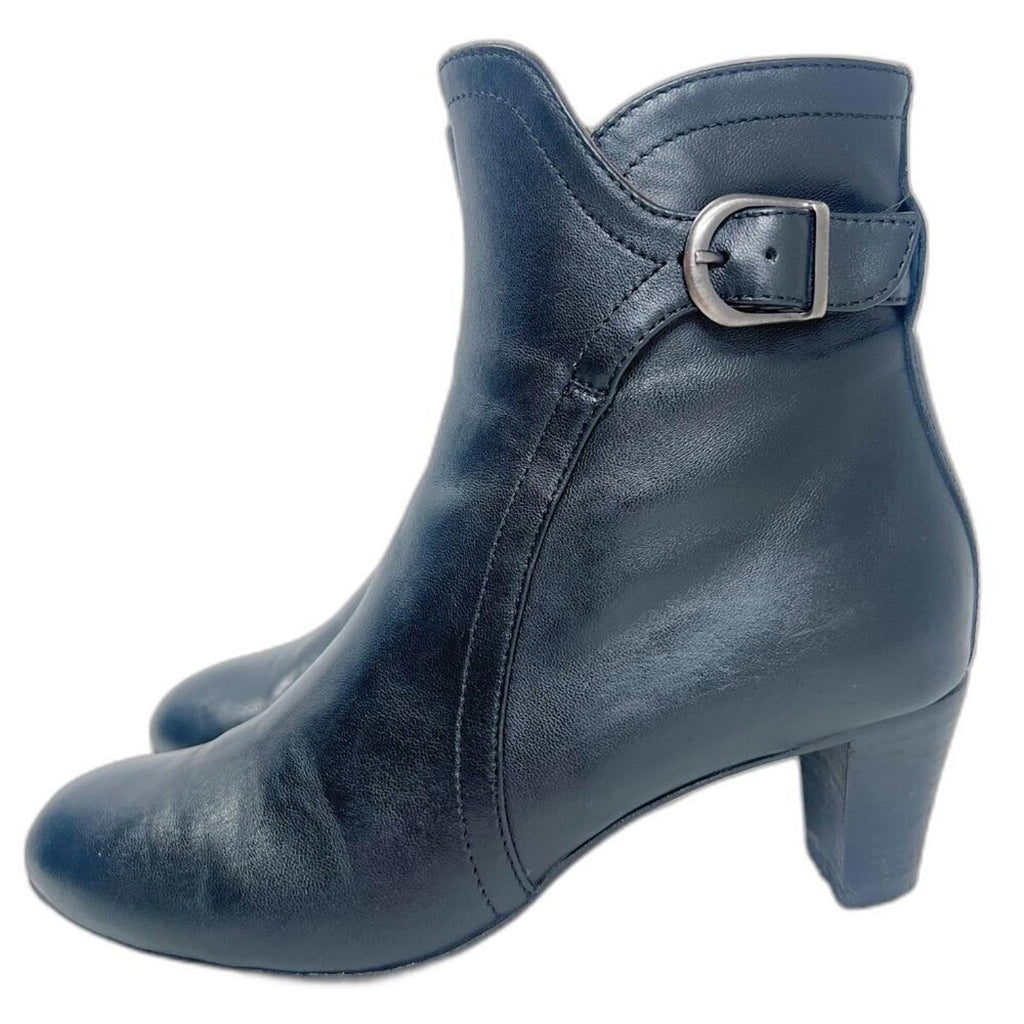 AGL Attilio Giusti Leombruni Himena Black Leather Ankle Boot Booties Size 8.5