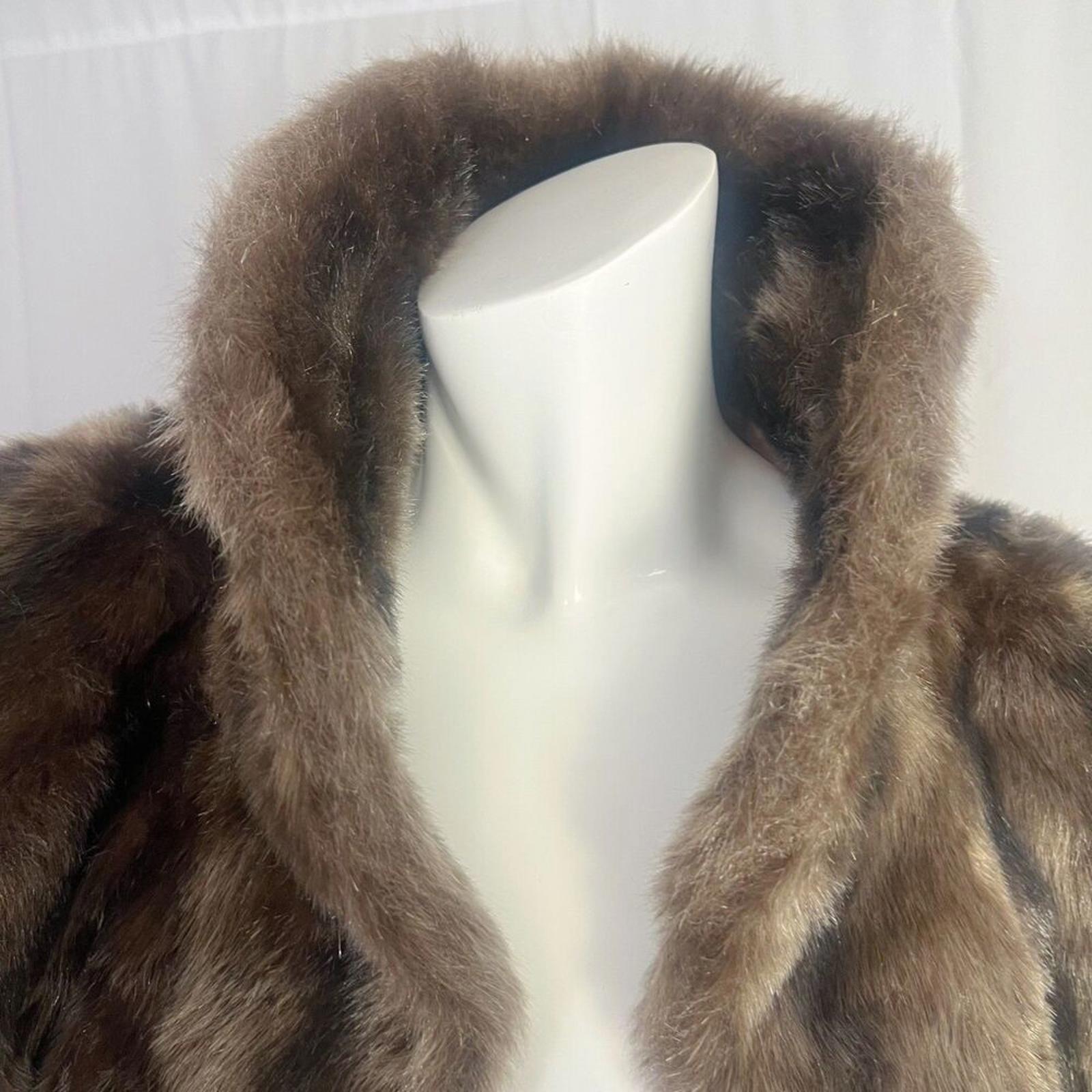Vintage 1960s Regina Glenara by Glenoit Brown Faux Fur Cape Mob Wife Old Money