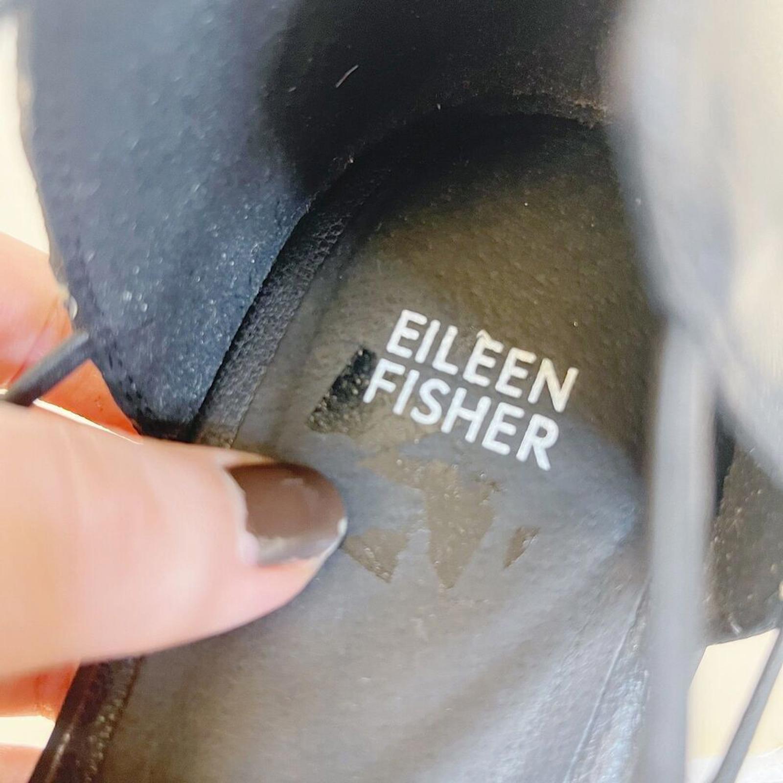 Eileen Fisher Black Leather D' Orsay Sandal Flats Women's Size 11