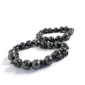 Set of 2 Black Chain Round Beaded Bracelets Gothic Grunge Punk Alt