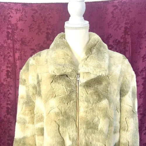 Coldwater Creek Tan Faux Fur Jacket size 1X XL mob wife