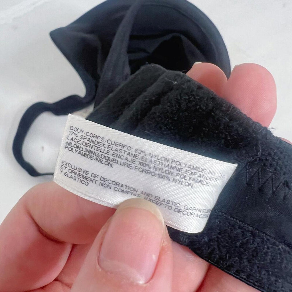 Wacoal Black Unlined Bra Lace Details Size 36D