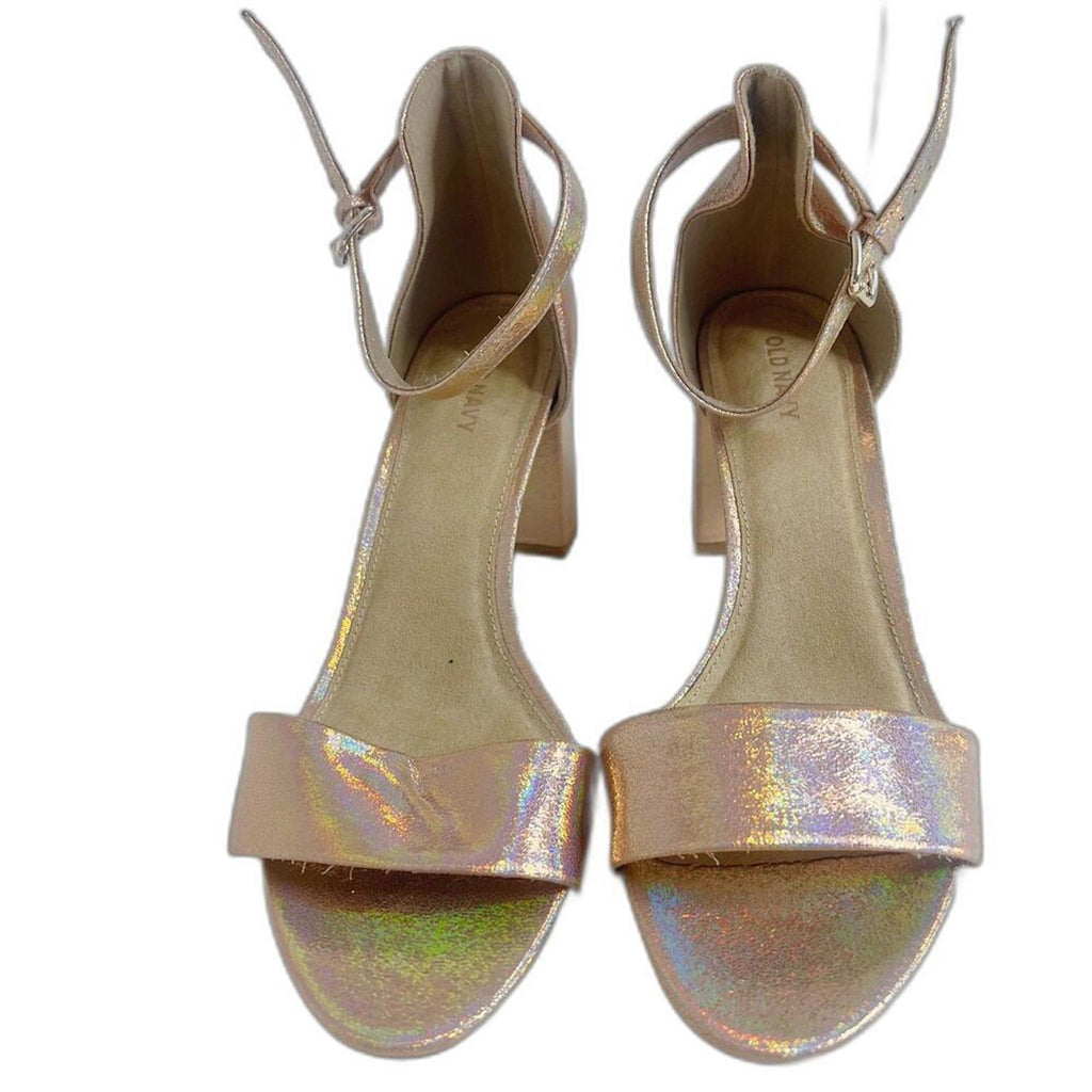 NWOT Old Navy Rose Gold Metallic Block Heel Sandals Pumps Size 9.5