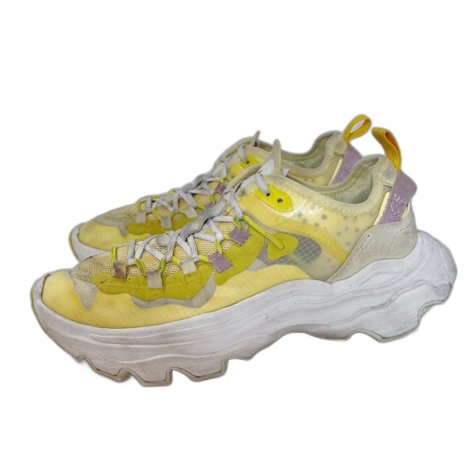 Sorel Women's Kinetic Breakthru Tech Lace Sneaker Yellow Athletic Shoe Size 7