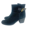Franco Sarto L-Monument Black Faux Suede Buckled Booties Women's Size 8