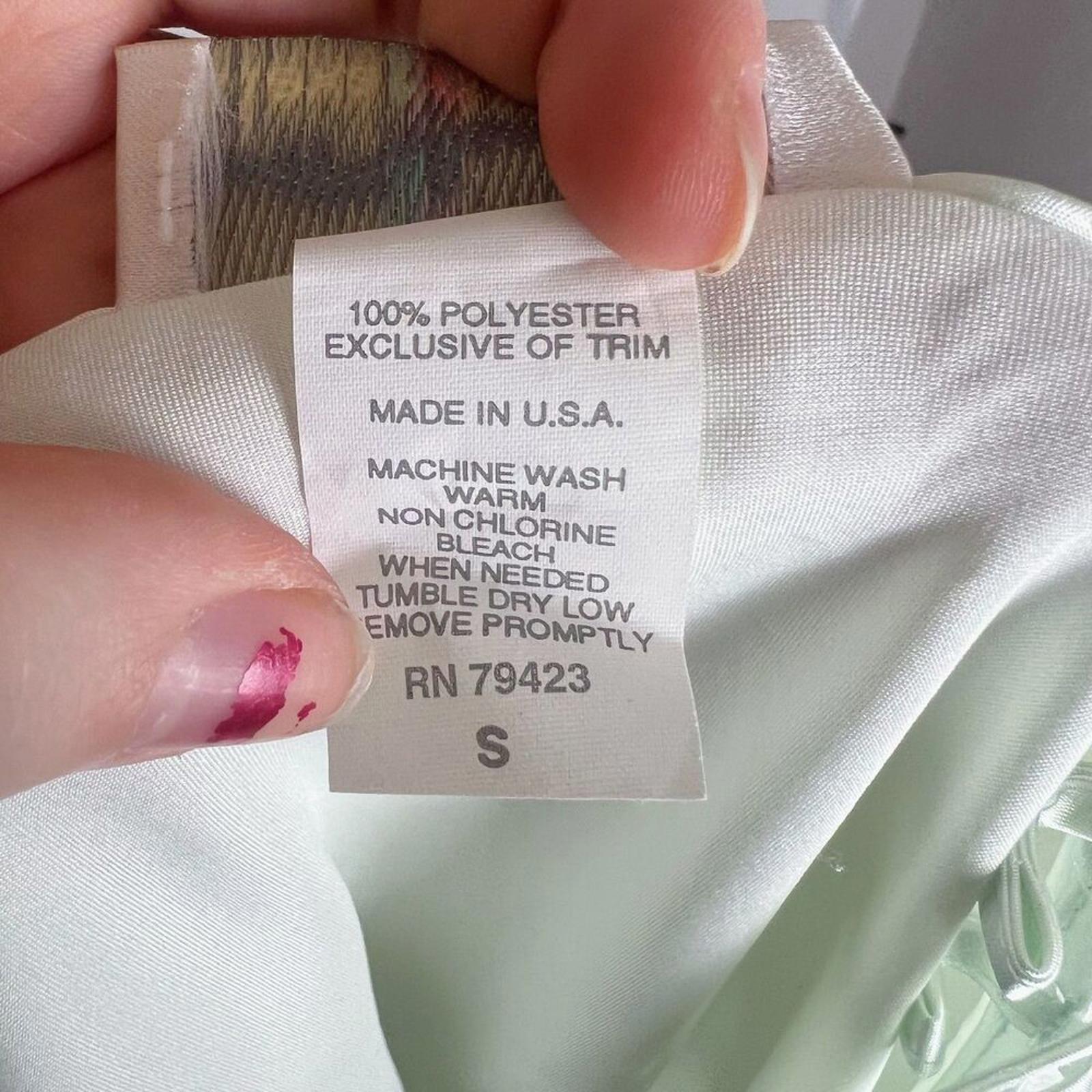 Vintage 80s Alexandra Nicole Light Pastel Green Mint Satin Women's Size S