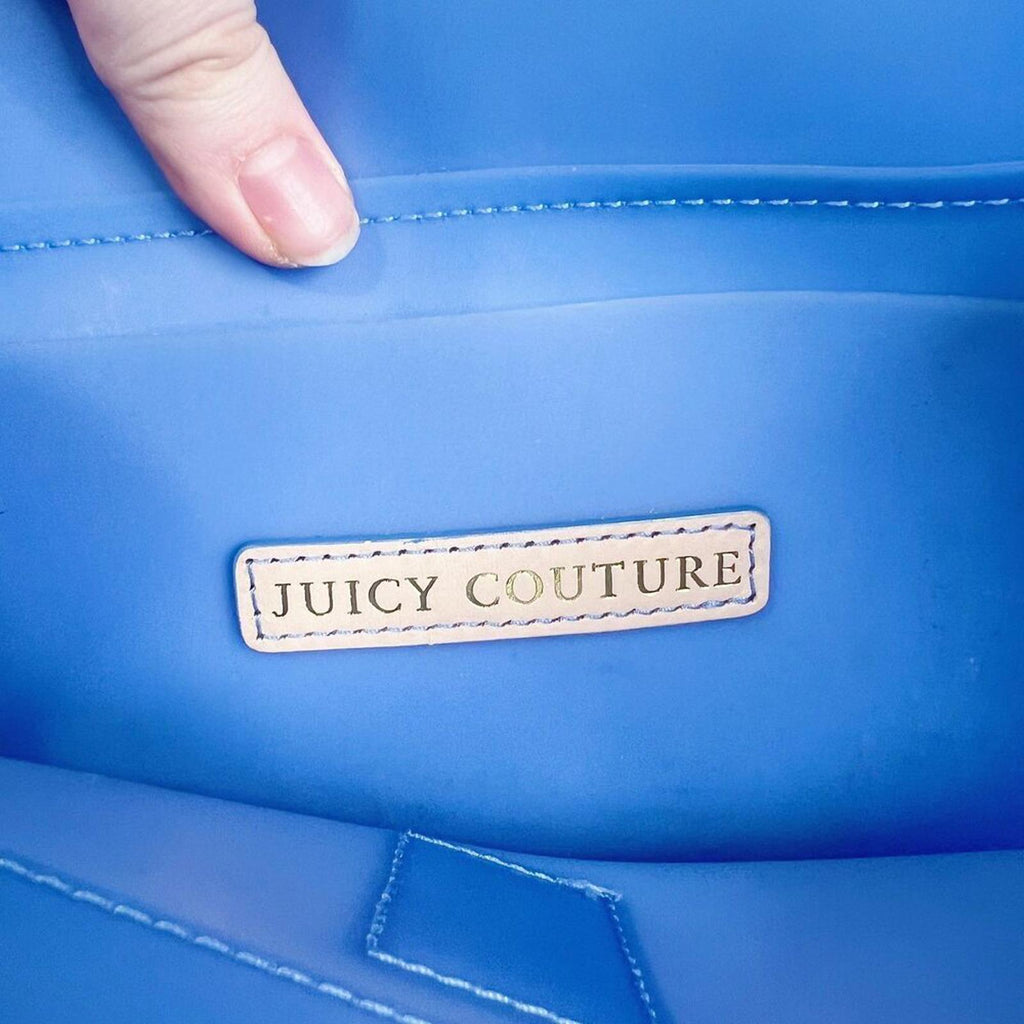 Juicy Couture RARE y2k Vintage Blue Jelly Plastic Tote Bag Shoulder Bag