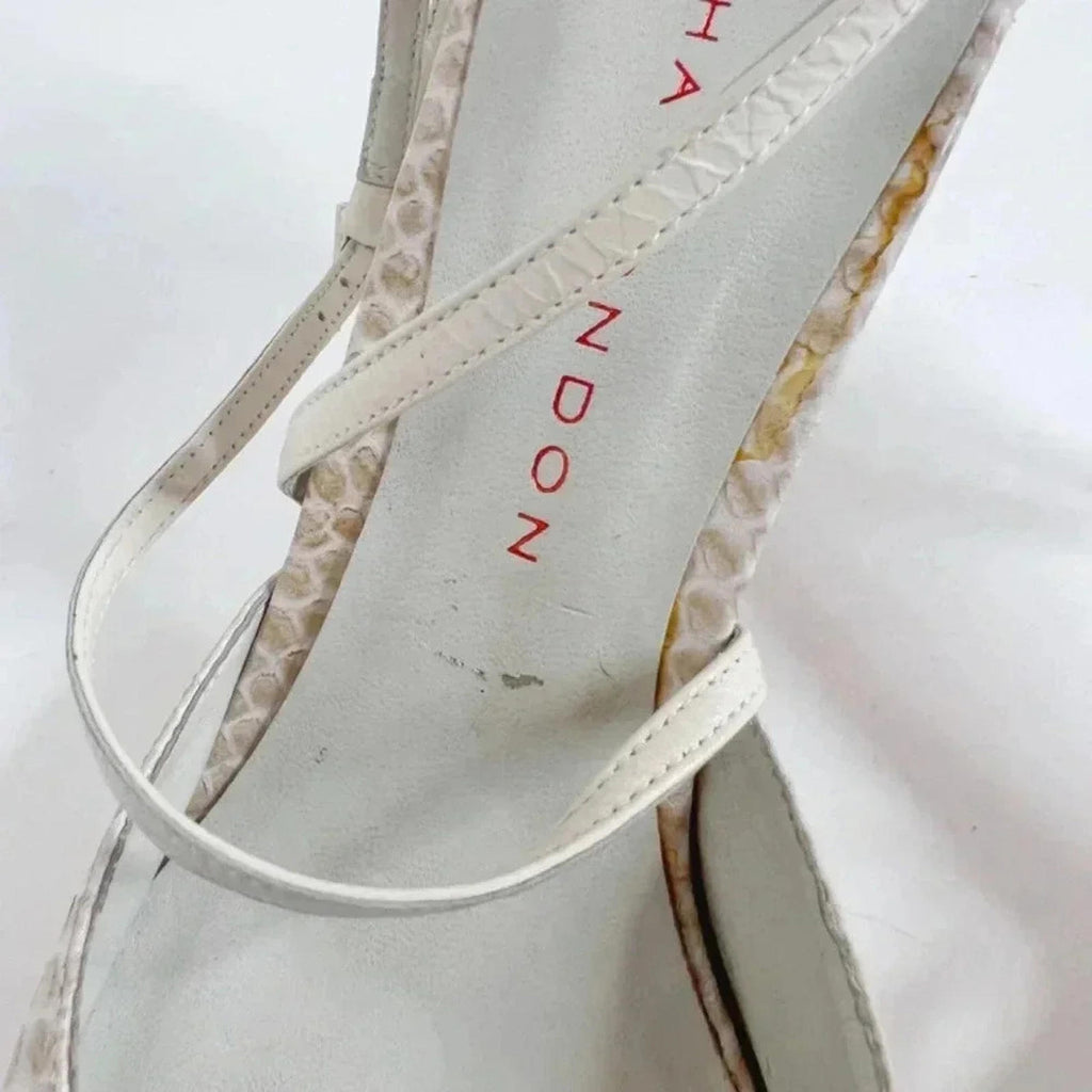 Vintage Sacha London Snakeskin Lace Up Heels Size 7.5