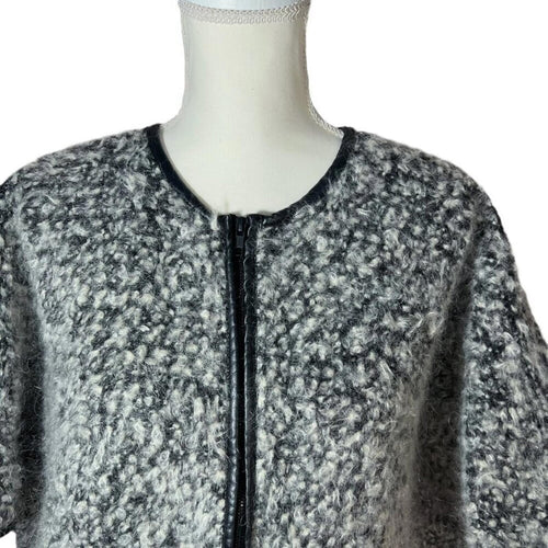 Anthropologie PBO Philosophy Blues Original Boucle Wool Leather Cardigan OS
