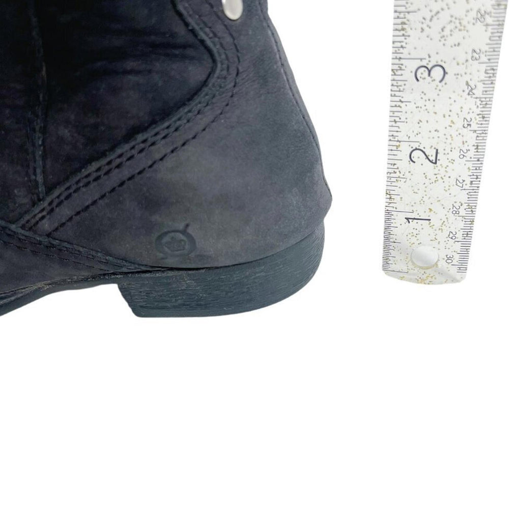 Born Grey Suede Knee High Foldover Zip Up Boots Women's Size 6.5