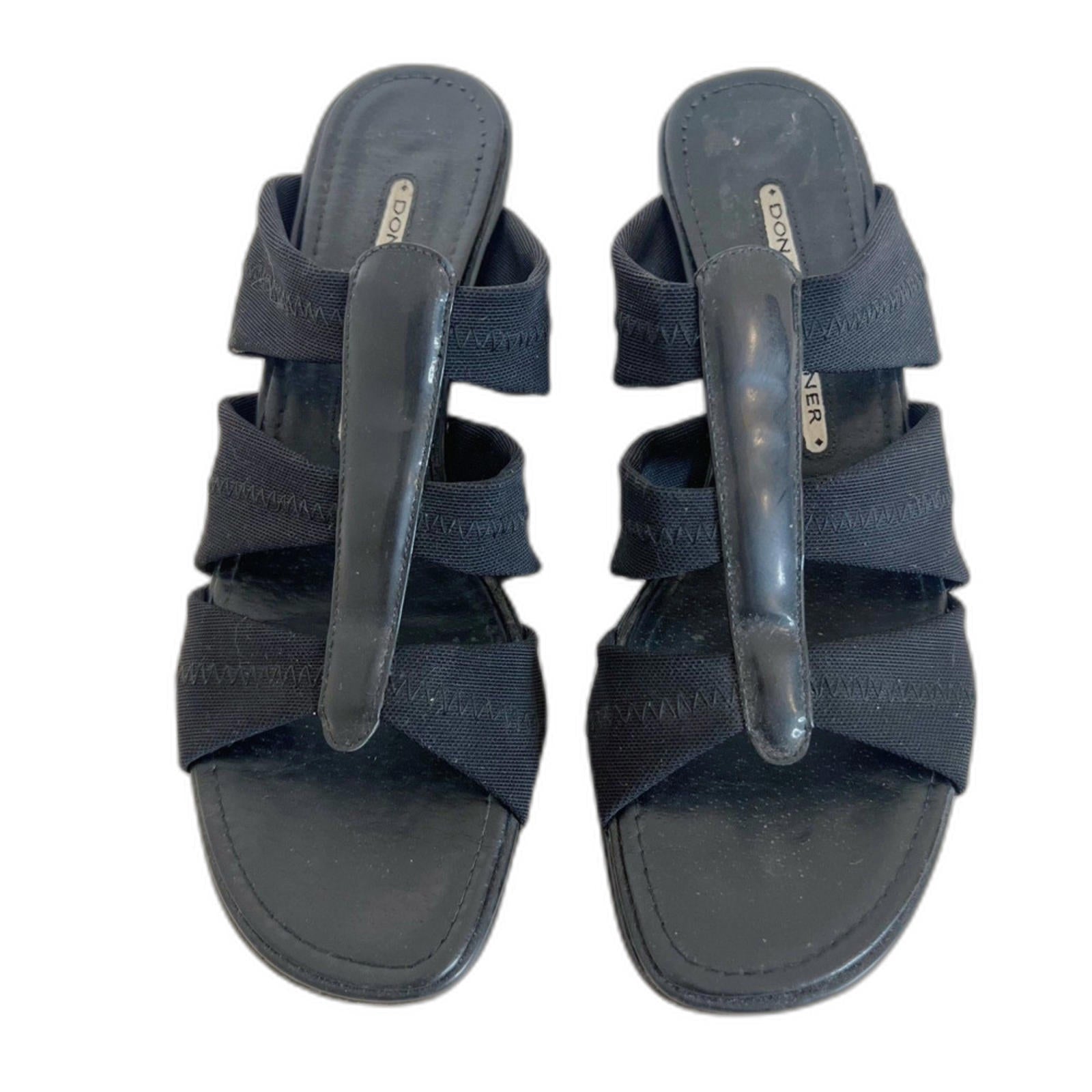 y2k Donald J. Pliner Hizzy Heels Vintage Black Leather Sandals Women's Size 6