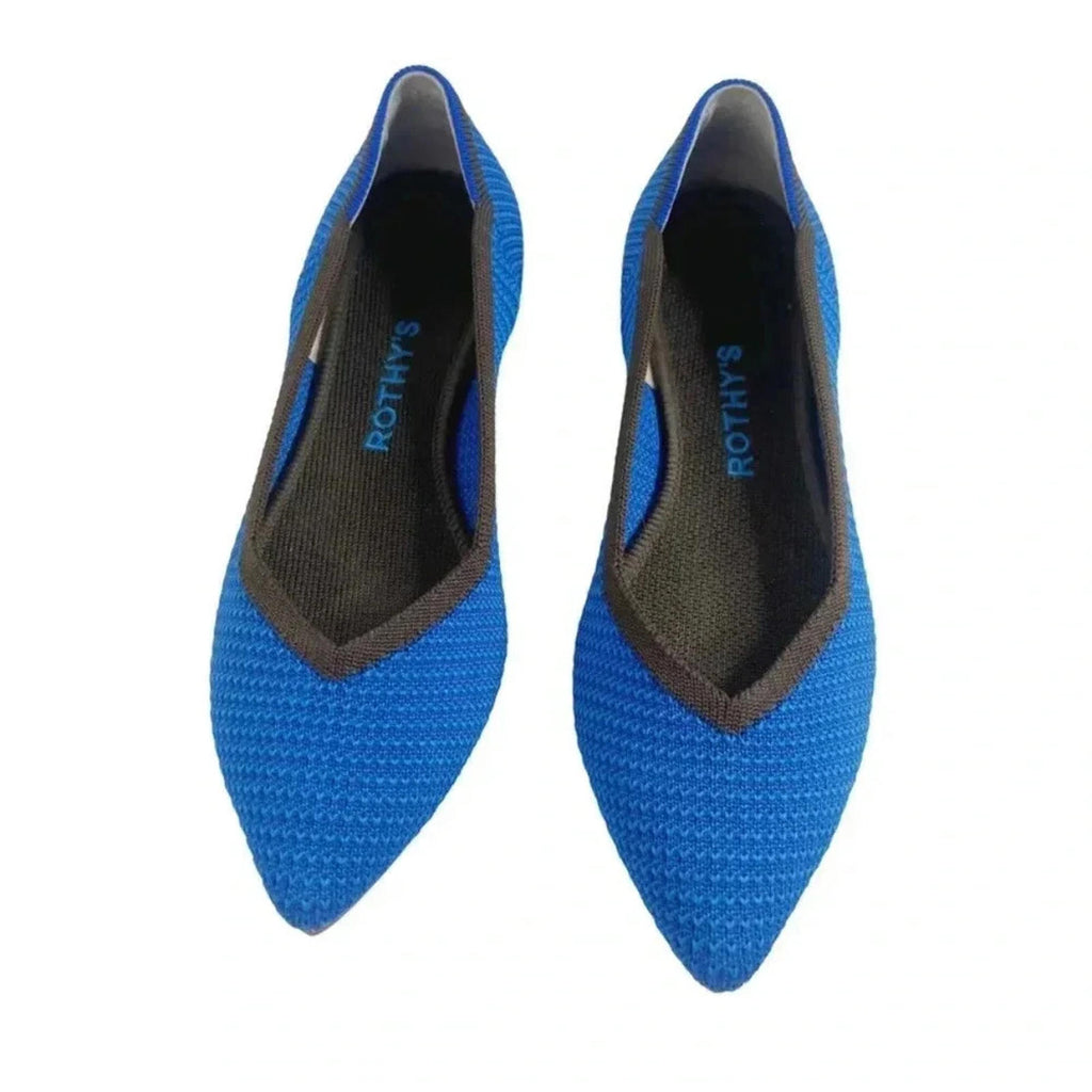 Rothy's Limited Edition The Point Lazuli Blue Knit Pointed Toe Flat Size 7
