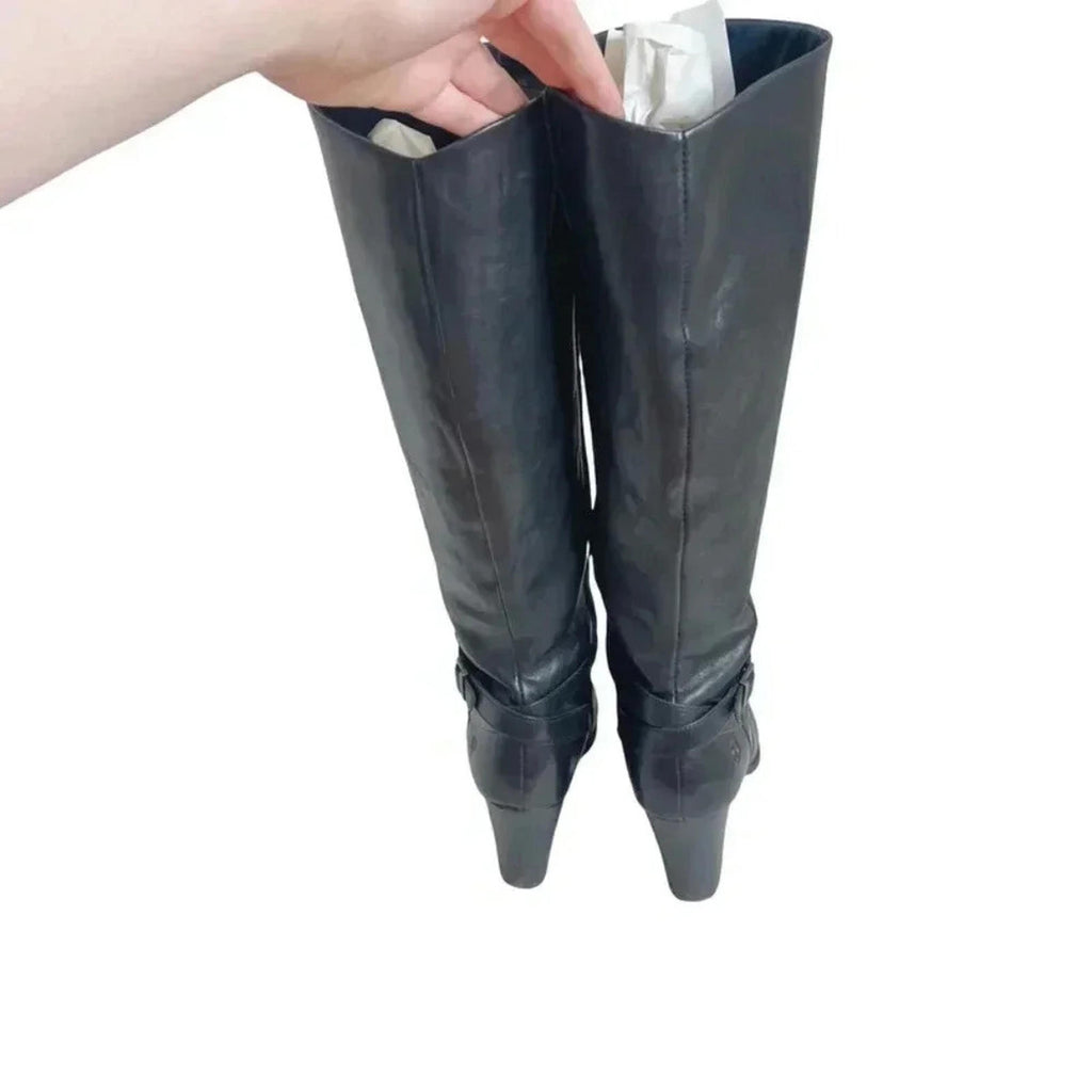 Born Esla Zip Knee High Heeled Boots Women's Size 9.5