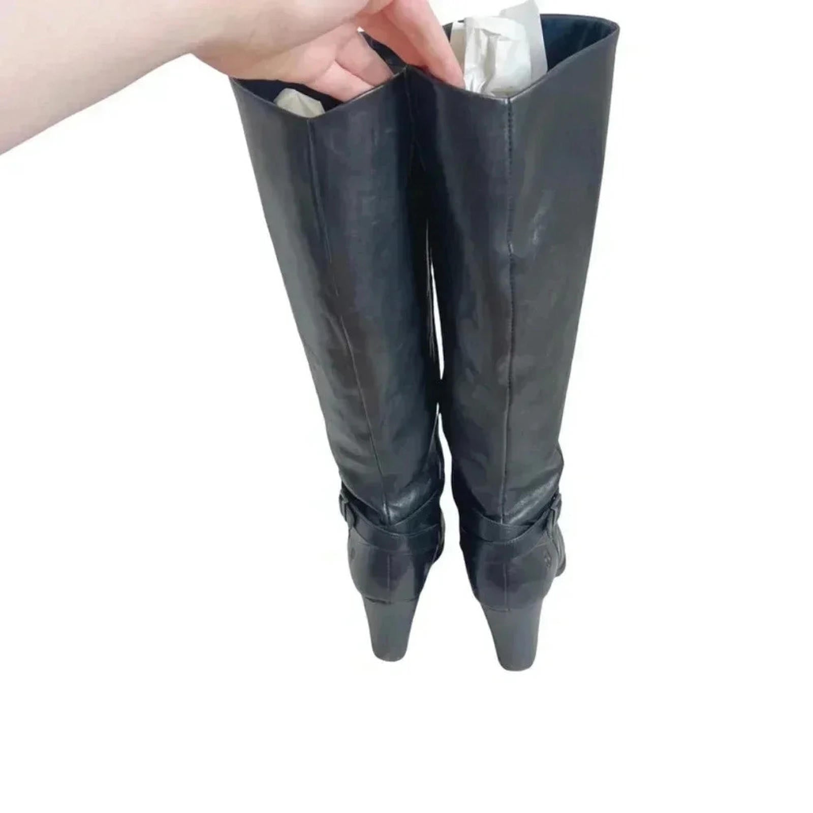 Born Esla Zip Knee High Heeled Boots Women's Size 9.5
