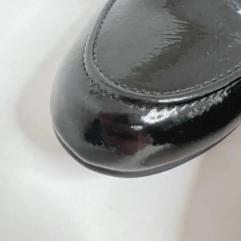 Franco Sarto Palmer Black Patent Leather Loafers Women's Size 8.5