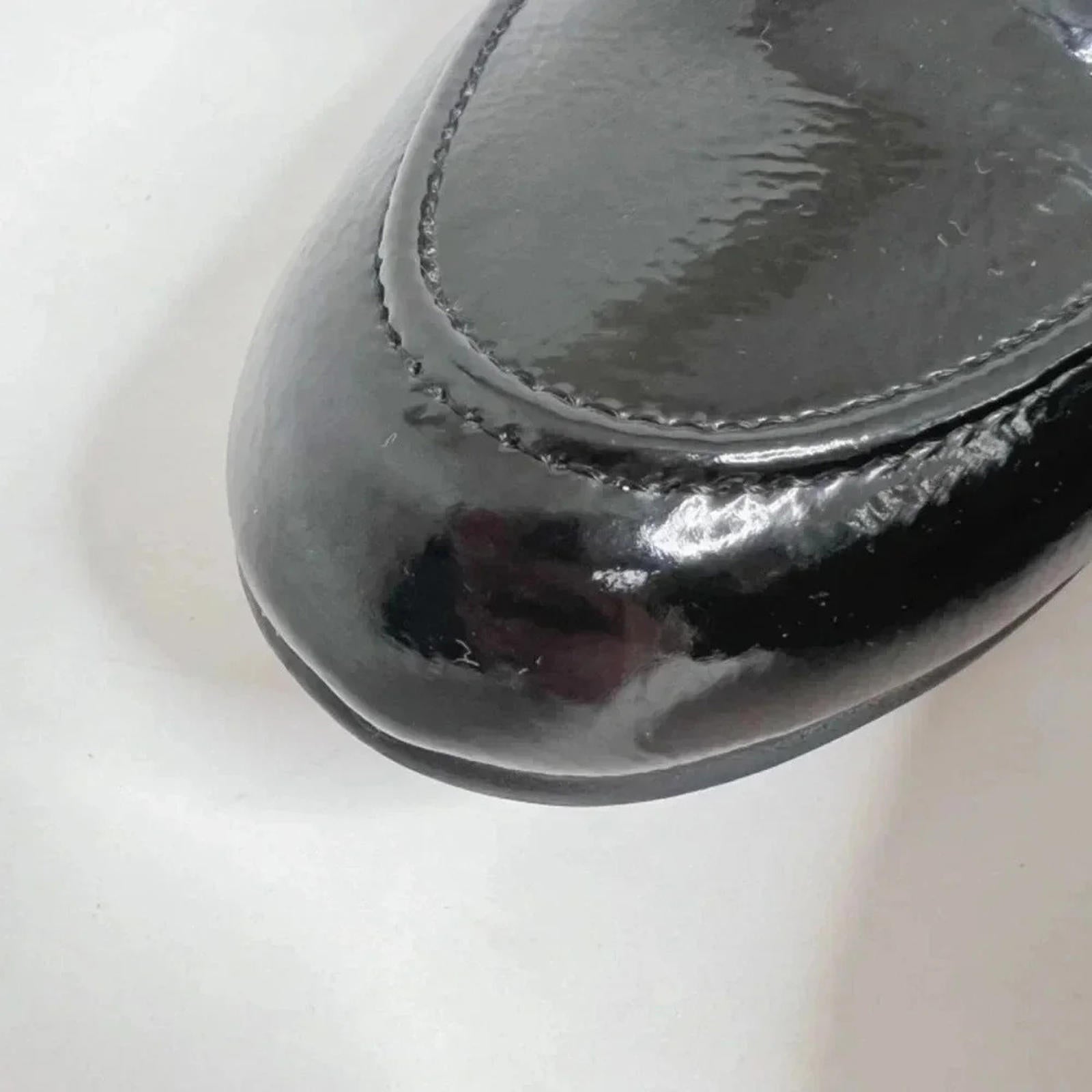 Franco Sarto Palmer Black Patent Leather Loafers Women's Size 8.5