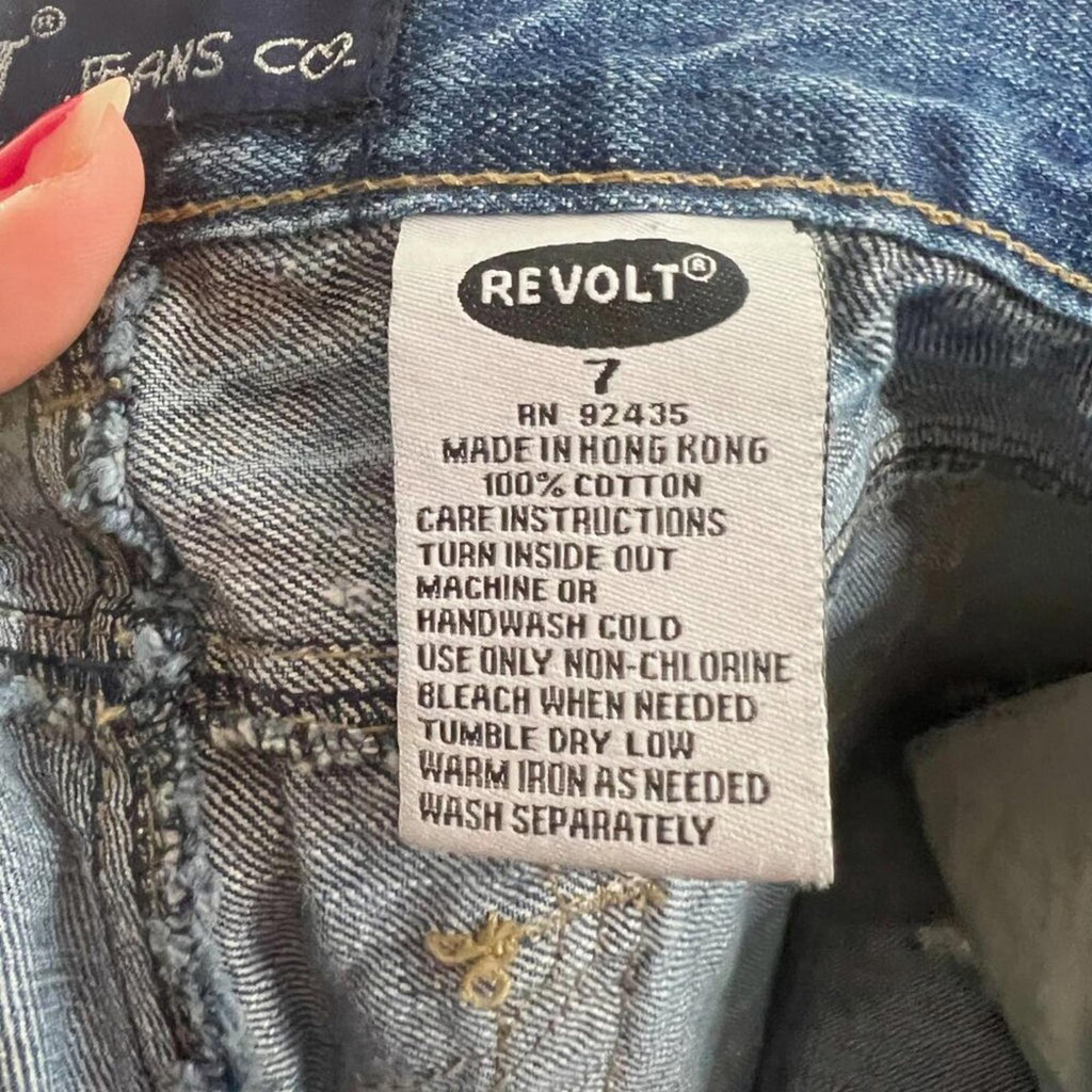 y2k Vintage Low Rise Medium Wash Distressed Flared Jeans Bootcut Size 7