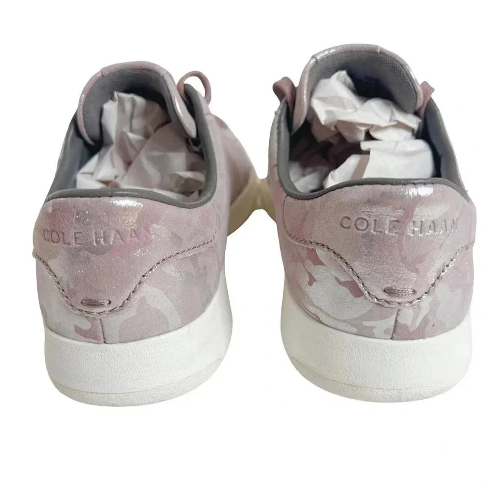 Cole Haan Grandpro Tennis Shoe Pink Metallic Camo Leather Women's Size 10