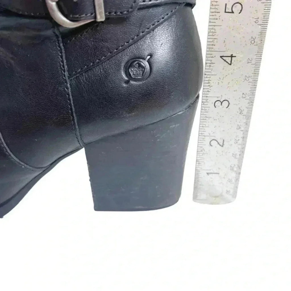 Born Esla Zip Knee High Heeled Boots Women's Size 9.5