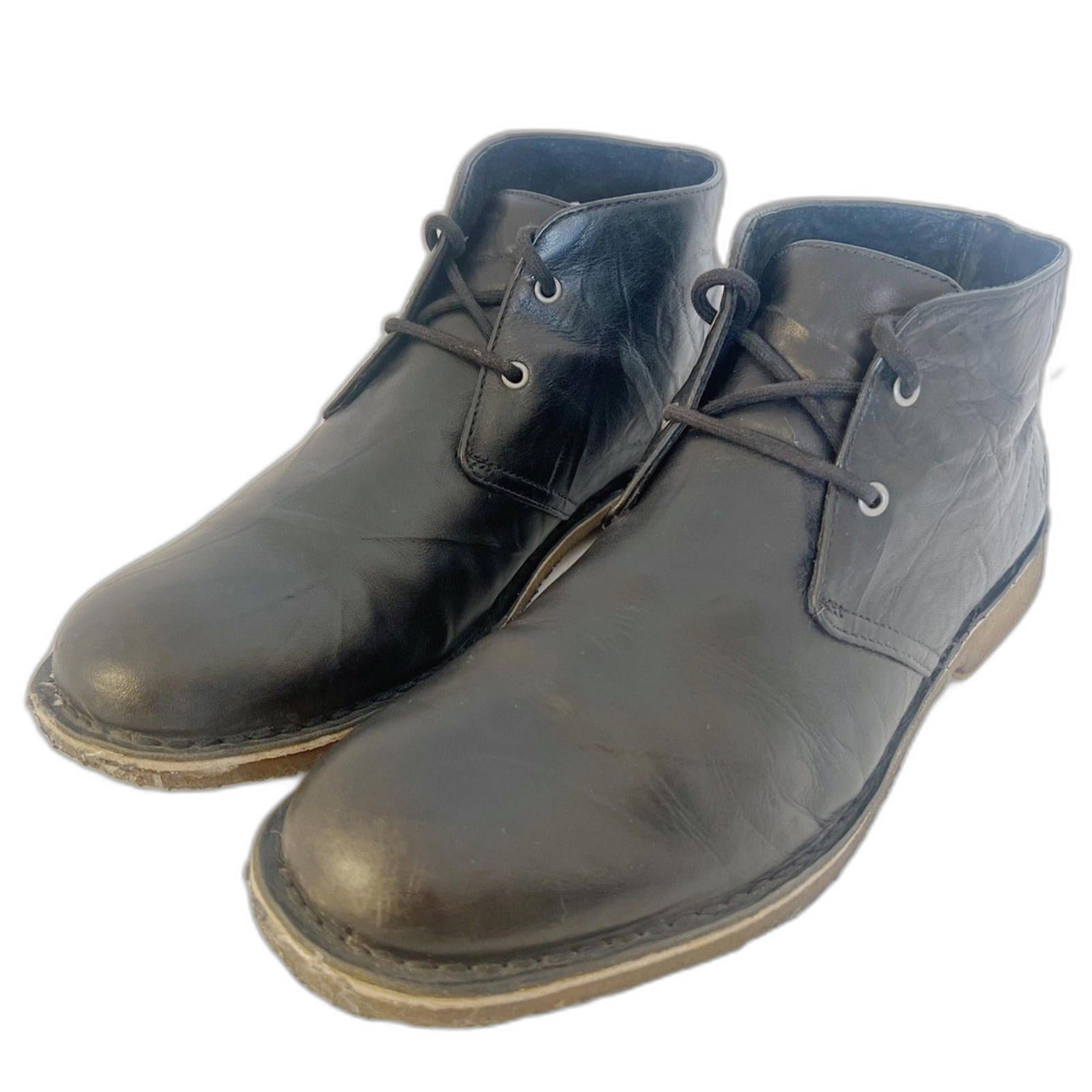 UGG Australia Men's Leighton Black Leather Chukka Boots Size 11