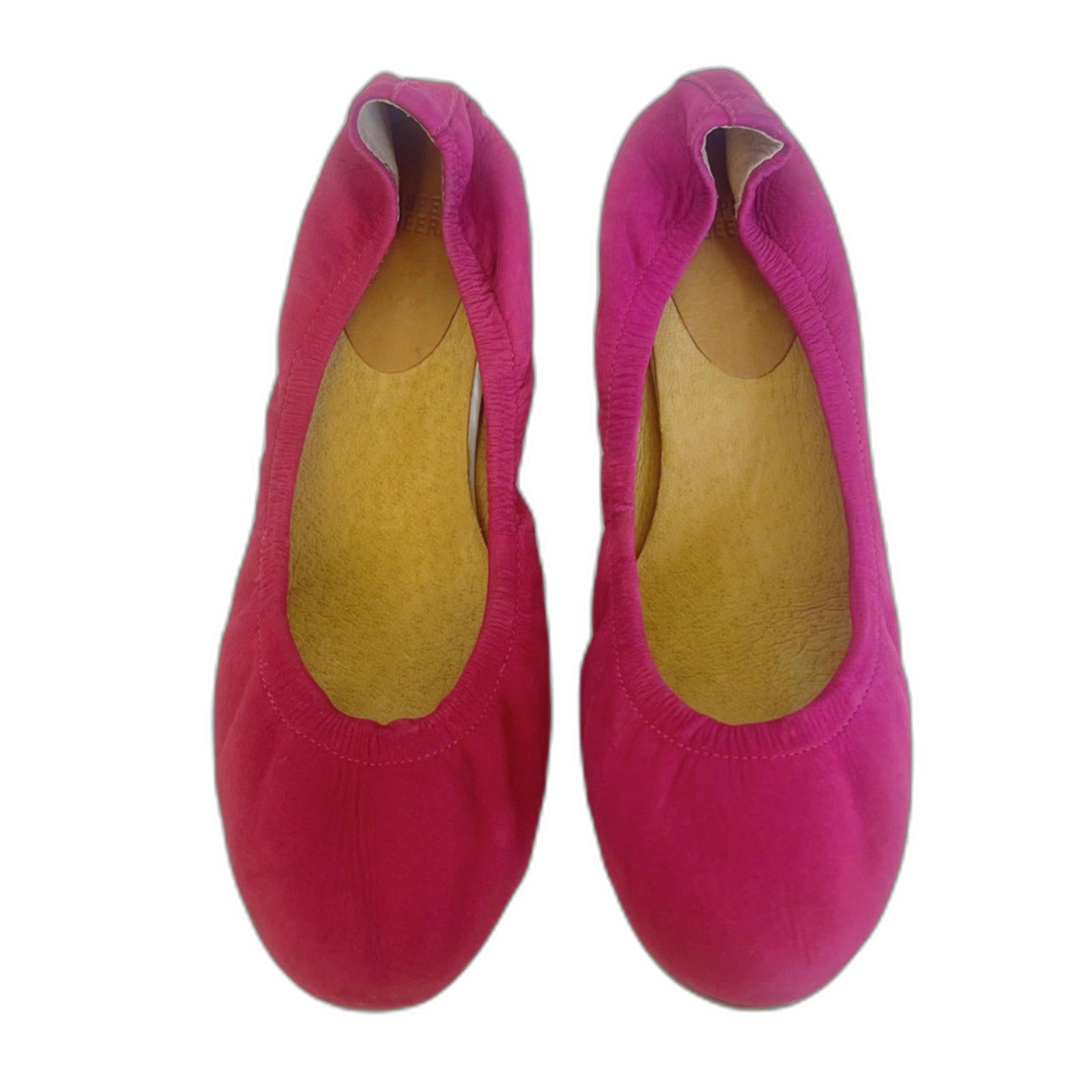 Jasper & Jeera Pink Suede Heeled Ballet Shoes Women's size 9