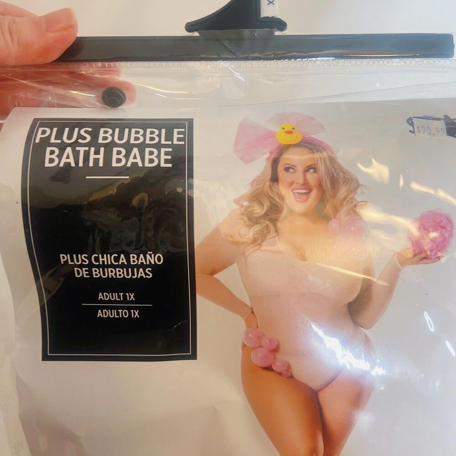 NWT Plus Bubble Bath Babe Halloween Costume Party Plus Size 1X Pink Girly