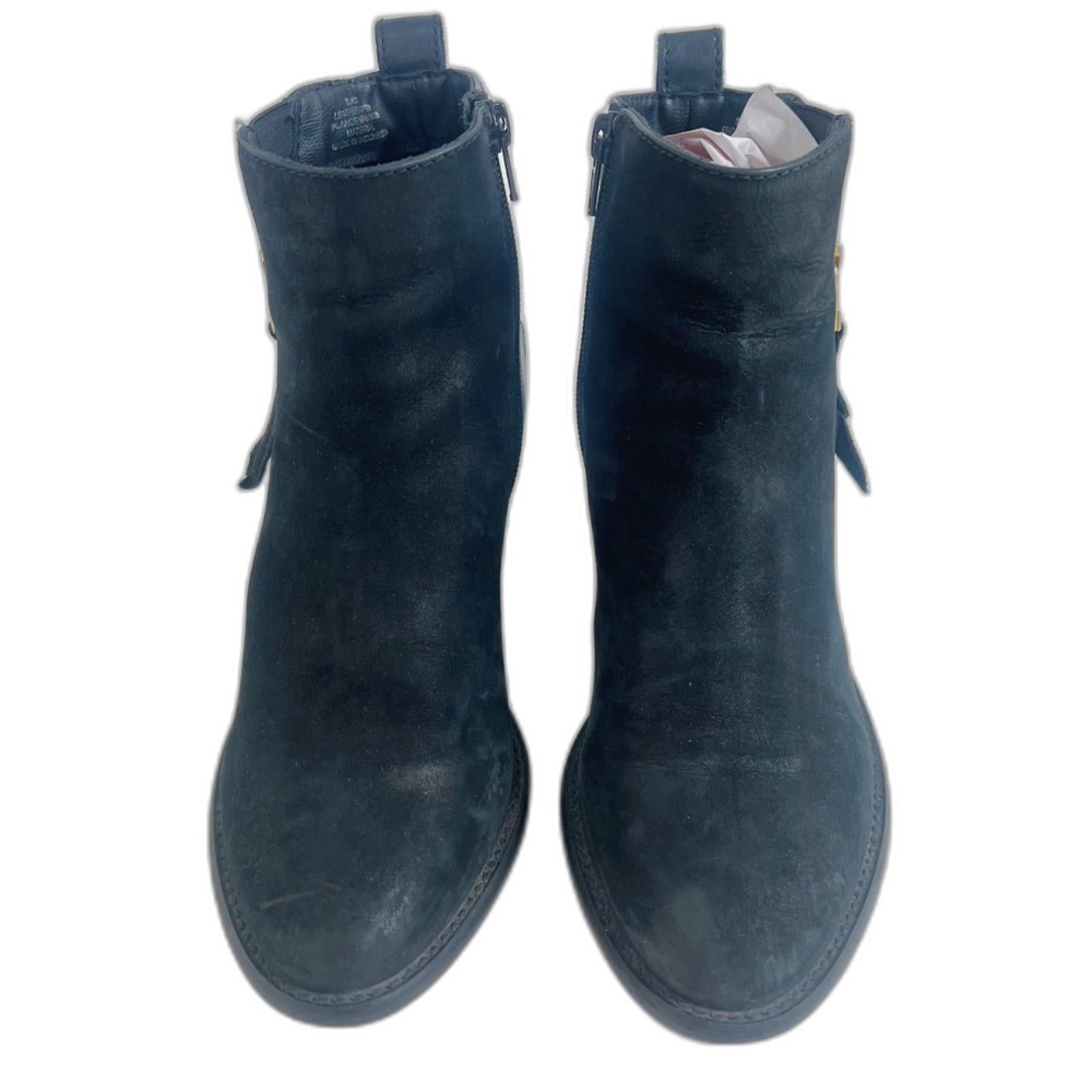 Steve Madden Wantagh Black Leather Suede Booties Ankle Boots Size 9