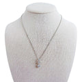 Silver Dainty Necklace Three Clear Stone Rhinestone Crystal Pendant