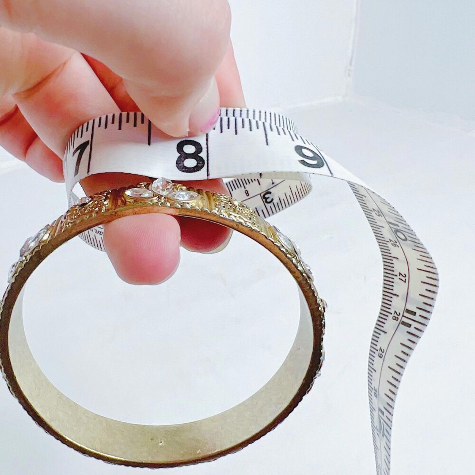 Gold Embossed Bracelet Bangle Rhinestone Flowers Boho Chic Bohemian