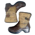 Dansko Stormy Women's Brown Leather Fur Lined Heeled Boots Booties Size 11.5 12