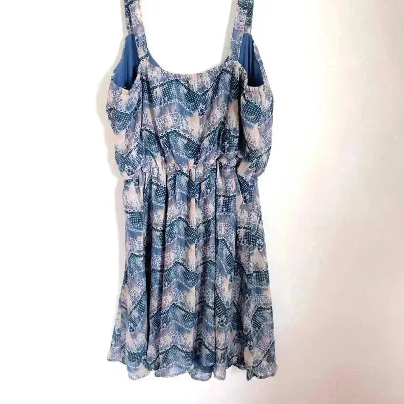 Bebop Purple Patterned Chiffon Dress Women's Size M