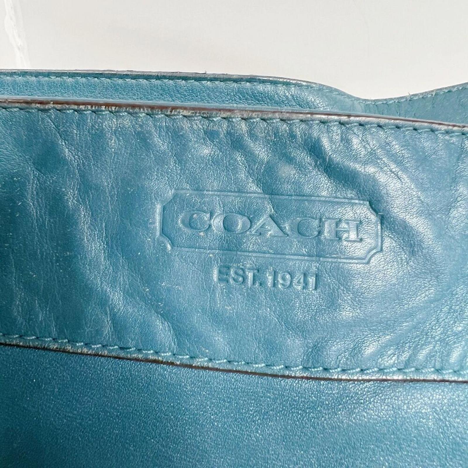 Vintage Coach Leather Hobo Bag Tosca Teal Blue Shoulder Bag Purse