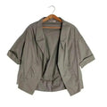 Marni Short Sleeved Tan Taupe Utility Cardigan Top Minimalist Brutalist Size 4
