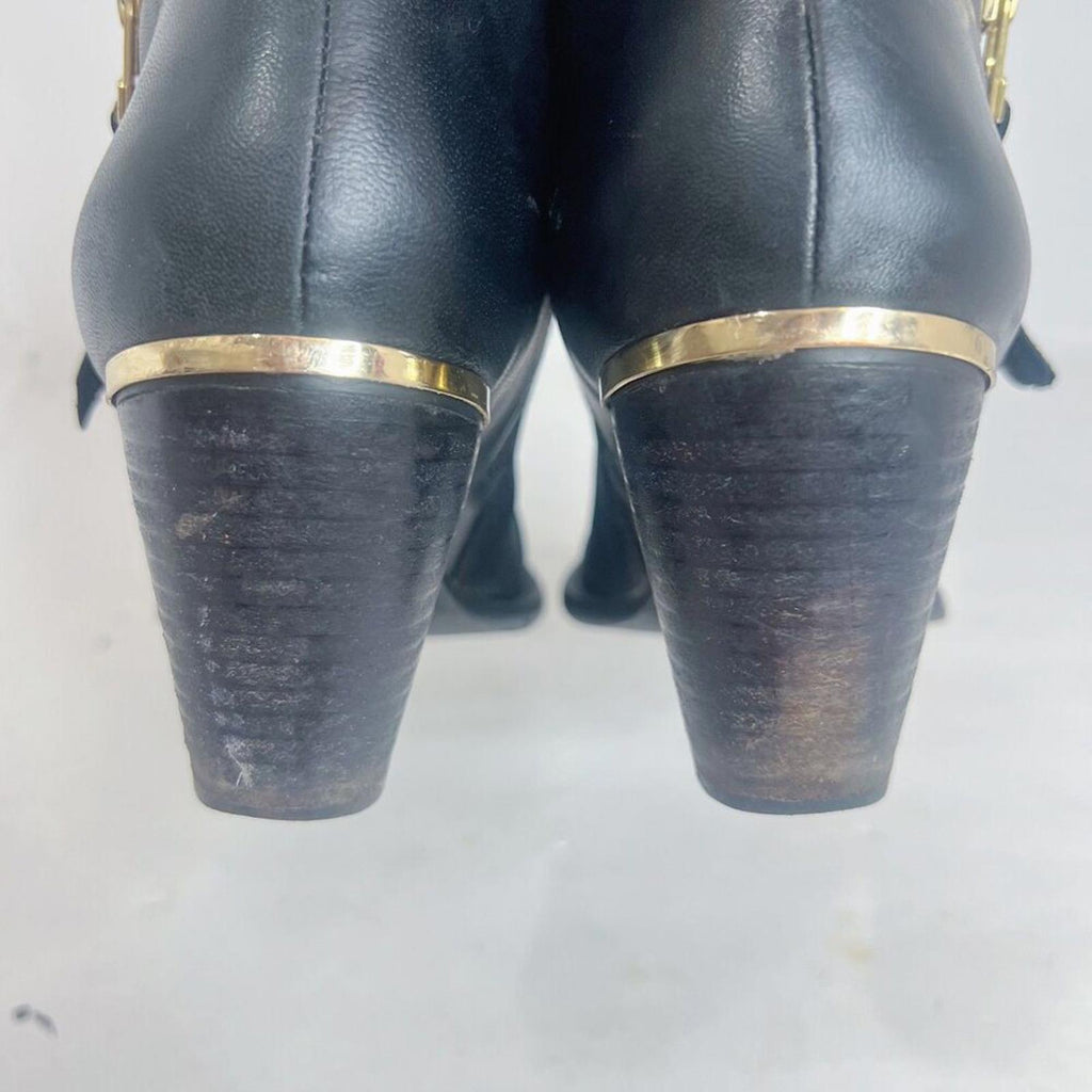 Steve Madden Wantagh Black Leather Suede Booties Ankle Boots Size 9